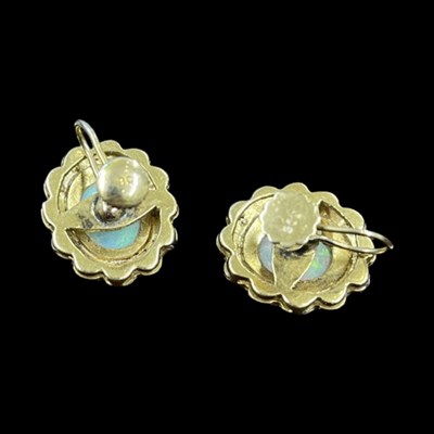 Lot 75 - Opal and Pearl Cluster Earrings
