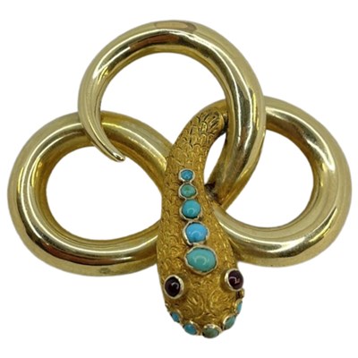 Lot 95 - An Antique Gold and Gem Set Serpent Brooch, circa 1840.