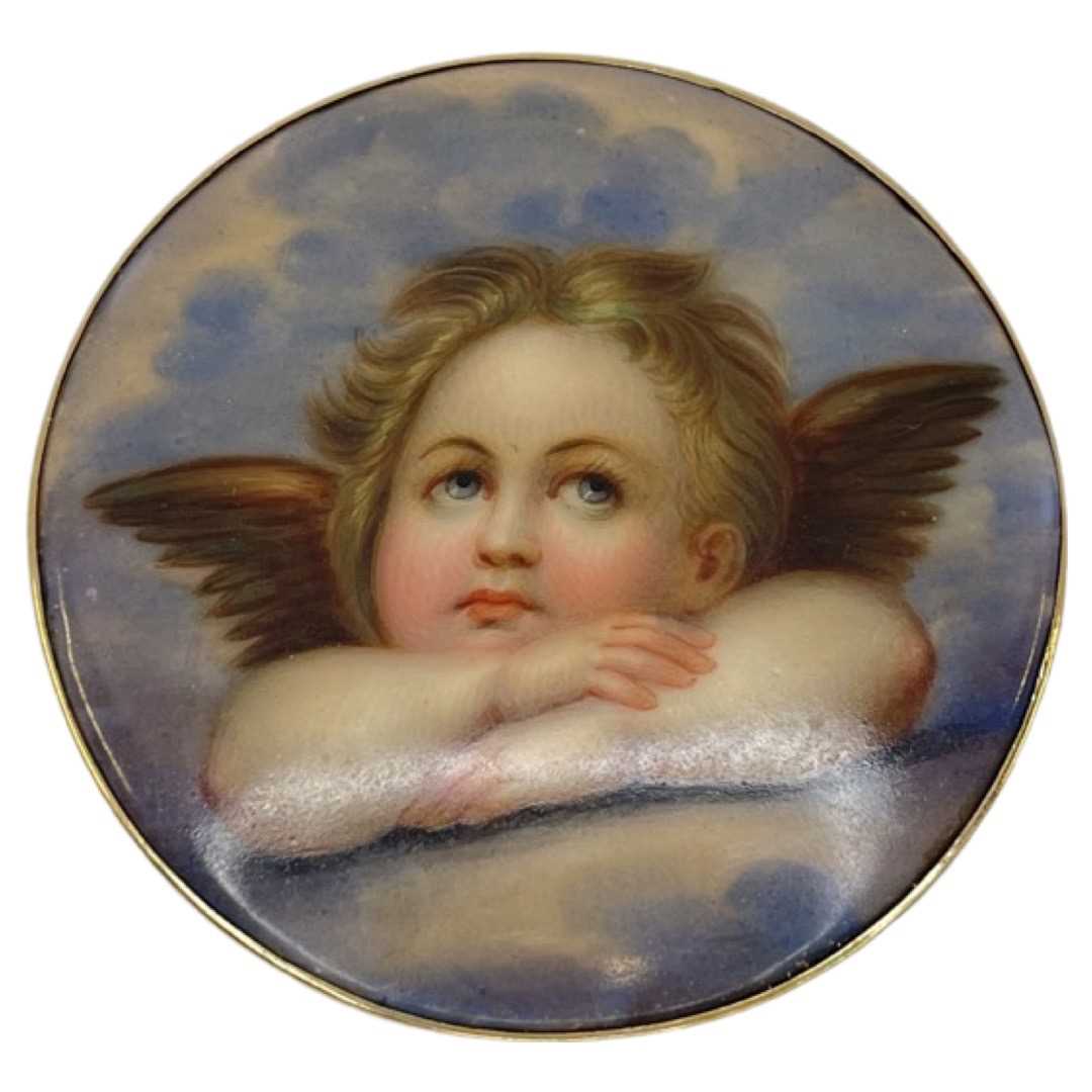 Lot 19 - A Victorian Hand Painted Porcelain Brooch.
