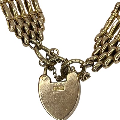 Lot 25 - 15ct Gold Gate Charm Bracelet, 20 g
