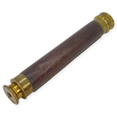 Lot 2 - Small Brass Extending Telescope with Leather Covered Body.
