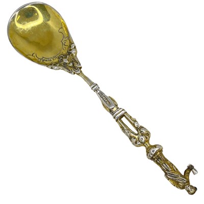 Lot 68 - St Johannes Finial Silver Gilt Apostle Spoon.  61 g. Probably Early 19th Century