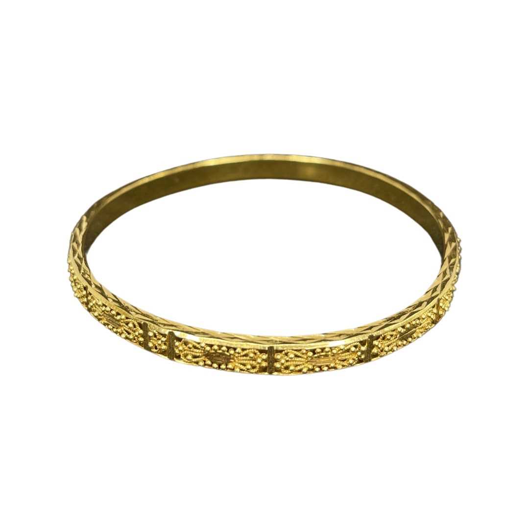 18k yellow gold bracelet with two rows of oval filigree … | Drouot.com